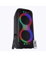 ZEBRONICS New Launch BUDDY 200 Portable Party Speaker with 100 Watts, Supports Bluetooth, USB, AUX, mSD, TWS, Wireless MIC, Karaoke & Recording Function, Up to 7h Backup, Mobile Holder, RGB LED Lights