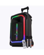 ZEBRONICS Buddy 300 Portable Party DJ Speaker with 220 Watts, Supports Bluetooth, USB, AUX, mSD, TWS, Voice Changing Wireless MIC, Karaoke Function, Up to 7h Backup, RGB LED Lights