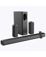 ZEBRONICS Juke BAR 7400 PRO 5.1 Channel soundbar with 6.5" subwoofer, 180W RMS, Dual Rear Satellites, HDMI (ARC), Optical in, AUX, BT v5.0, USB in, Remote Control,LED Display and Wall Mount(Black)