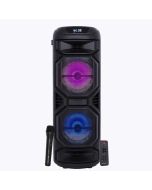  Roll over image to zoom in ZEBRONICS Thump 650 Trolley Party Speaker with 40W Output, Bluetooth 5.0, USB, mSD, AUX, FM, TWS, Wireless MIC, Full Panel Light Effect, LED Display, Up to 15h* Backup