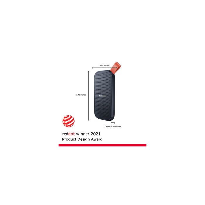 Sandisk E30 1TB Portable SSD, 800MB/s R, USB Gen 2, Rugged SSD - Technical View