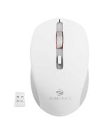 ZEBRONICS ZEB-JAGUAR Wireless Mouse, 2.4GHz with USB Nano Receiver, High Precision Optical Tracking, 4 Buttons, Plug & Play, Ambidextrous, for PC/Mac/Laptop (White+Grey)