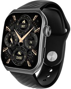 boAt Ultima Vogue Smart Watch with 1.96" AMOLED Curved Display, BT Calling, Functional Crown, Widget Control, Always on Display, HR & SpO2 Monitoring, IP67(Jet Black)