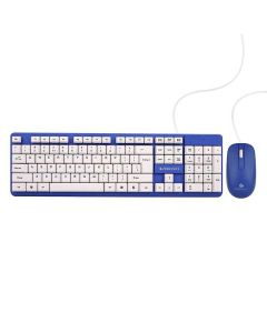 Zebronics JUDWAA 541 USB Keyboard and Mouse Set for Computers & Laptops with 1200 DPI, 1.3 Meter Cable, Retractable Stand, Comfortable Usage, Silent Typing and Matte Finish (Blue)