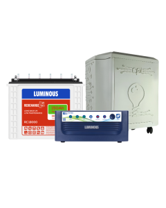 Luminous Red Charge RC 18000 PRO 150 Ah/12V Tall Tubular Inverter Battery with LUMINOUS Eco Watt Neo 1050 Square Wave Inverter and Inverter Battery Trolly